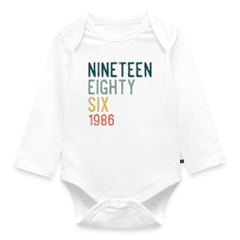 Nineteen Eighty-Six Retro - Organic Longsleeve Baby Bodysuit - white - Front