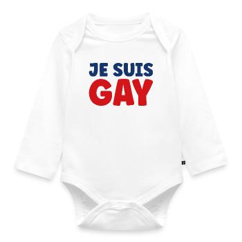 Je suis gay - Body Bébé bio manches longues - blanc - Devant