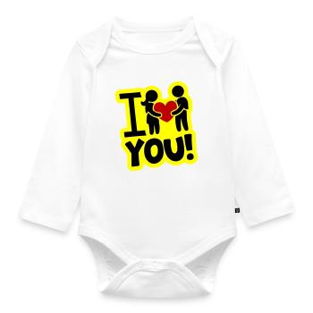 I love you proof of love - Organic Longsleeve Baby Bodysuit - white - Front