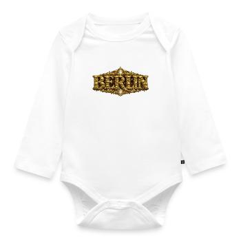 Baroque BERLIN with skull - Organic Longsleeve Baby Bodysuit - white - Front