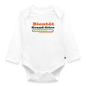 Bald ein großer Bruder - Baby Bio-Langarm-Body - Weiß - Vorne