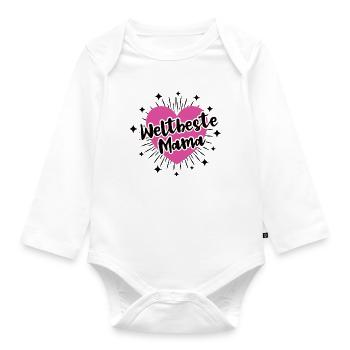 La meilleure maman du monde Meilleure maman Merci maman Maman Maman - Body Bébé bio manches longues - blanc - Devant