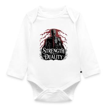 Strength in Quality - Organic Longsleeve Baby Bodysuit - white - Front