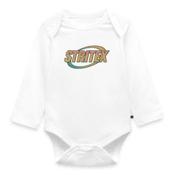 Stritex Retro Orbit Logo - Baby Bio-Langarm-Body - Weiß - Vorne