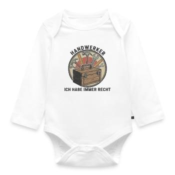 Craftsman Honor - Organic Longsleeve Baby Bodysuit - white - Front