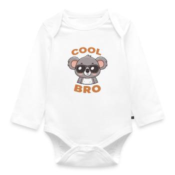 Koala Cool Bro mit Schutzbrille - Baby Bio-Langarm-Body - Weiß - Vorne