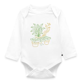 Green Groove DJ Plants - Organic Longsleeve Baby Bodysuit - white - Front