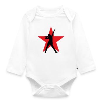 Sänger – Sänger – Lied – Gesang - Baby Bio-Langarm-Body - Weiß - Vorne