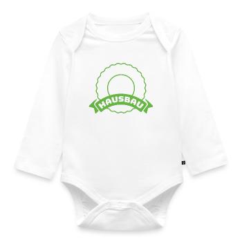Team House Building Emblem - Organic Longsleeve Baby Bodysuit - white - Front