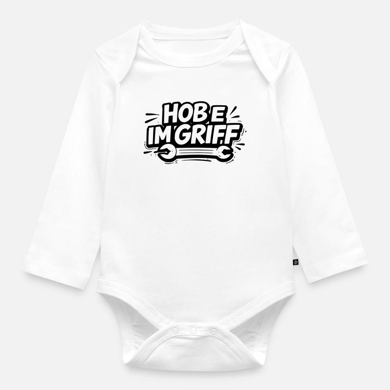 Hobe under control - Organic Longsleeve Baby Bodysuit - white