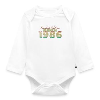 40. Geburtstag Limited Edition (SCR) 03/1986 - Baby Bio-Langarm-Body - Weiß - Vorne