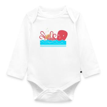 Octopus Octopus Octopus Octopus Squid - Organic Longsleeve Baby Bodysuit - white - Front