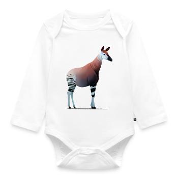 Okapi - Body Bébé bio manches longues - blanc - Devant