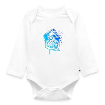 A must-have for real mountain biking - Organic Longsleeve Baby Bodysuit - white - Front