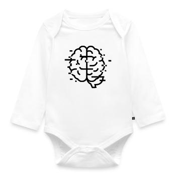 Brain Glitch Headache - Organic Longsleeve Baby Bodysuit - white - Front
