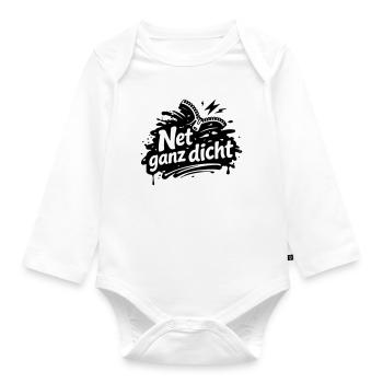 Net ganz dicht - Baby Bio-Langarm-Body - Weiß - Vorne