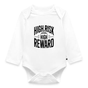 High Risk High Reward - Organic Longsleeve Baby Bodysuit - white - Front