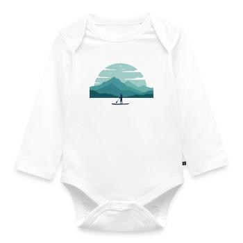 Paddleboard Dawn Over Peaks - Baby Bio-Langarm-Body - Weiß - Vorne