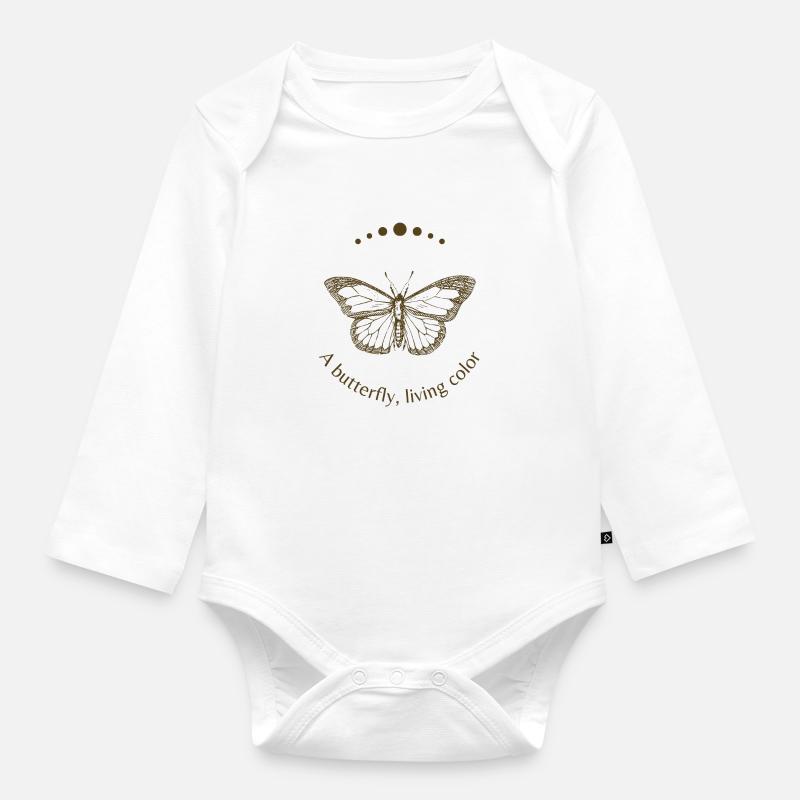 Papillon dans l’Arc Doré - Body Bébé bio manches longues - blanc