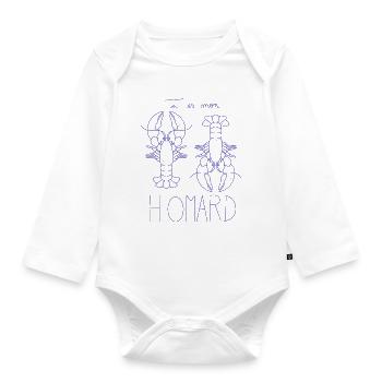 Homard Duo Illustré - Body Bébé bio manches longues - blanc - Devant