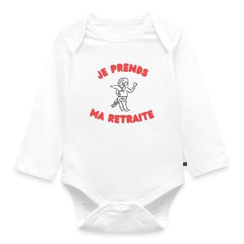 Cupid resigns - Organic Longsleeve Baby Bodysuit - white - Front