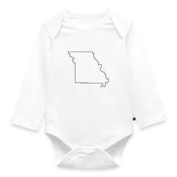 Missouri map - Organic Longsleeve Baby Bodysuit - white - Front