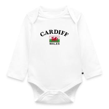 Cardiff, Wales - Baby Bio-Langarm-Body - Weiß - Vorne