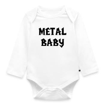 Baby Metal Metal Baby-Musik Metal Baby Rock - Baby Bio-Langarm-Body - Weiß - Vorne