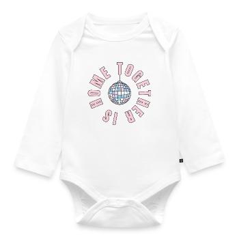 La maison, c’est là où nous sommes ensemble - boule disco - Body Bébé bio manches longues - blanc - Devant