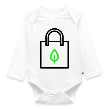 Cloth Bag Bag Sheet - Organic Longsleeve Baby Bodysuit - white - Front