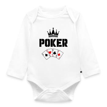 Poker Karten - Baby Bio-Langarm-Body - Weiß - Vorne
