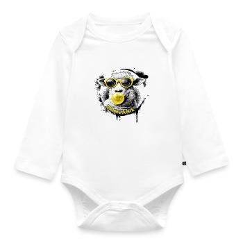 Mählanie – Mouton cool Pop Art Melanie - Body Bébé bio manches longues - blanc - Devant