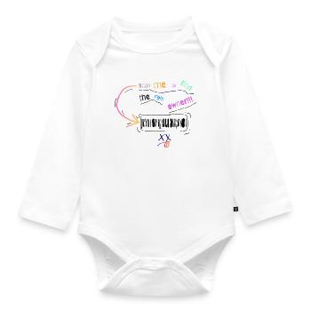Scan me to the rightful owner - Organic Longsleeve Baby Bodysuit - white - Front
