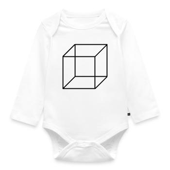 Cube Square - Body Bébé bio manches longues - blanc - Devant