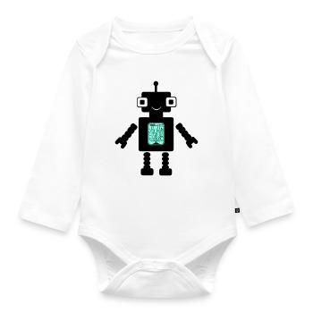 Robot Comic - Body Bébé bio manches longues - blanc - Devant