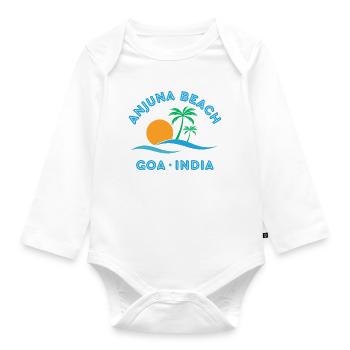 Anjuna Beach Goa Sunset - Organic Longsleeve Baby Bodysuit - white - Front