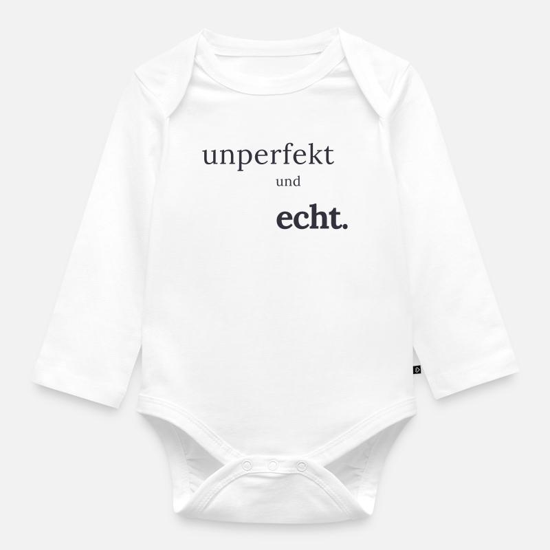 imparfait et authentique - Body Bébé bio manches longues - blanc