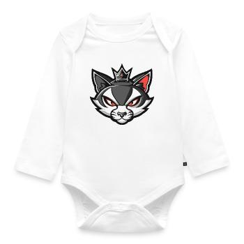 Couronne tête de chat - Body Bébé bio manches longues - blanc - Devant