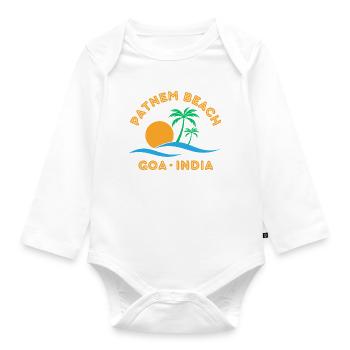 Patnem Beach Goa India - Organic Longsleeve Baby Bodysuit - white - Front