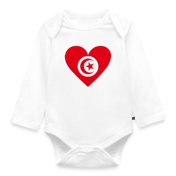 Herz Halbmond Stern - Baby Bio-Langarm-Body - Weiß - Vorne