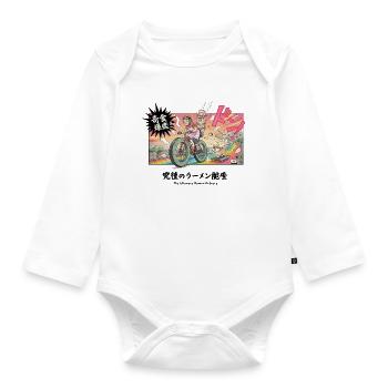 Ramen-Lieferung Dash Manga Cycling Retro - Baby Bio-Langarm-Body - Weiß - Vorne