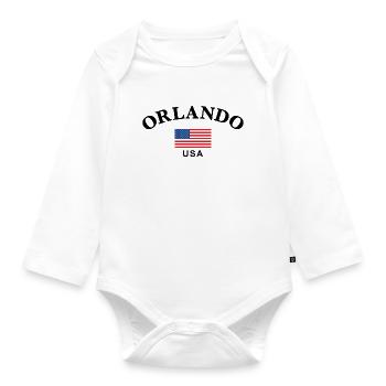 Orlando, USA - Organic Longsleeve Baby Bodysuit - white - Front