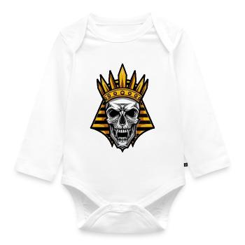 Pharaoh Skull - Organic Longsleeve Baby Bodysuit - white - Front