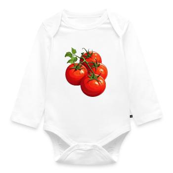Tomaten - Baby Bio-Langarm-Body - Weiß - Vorne