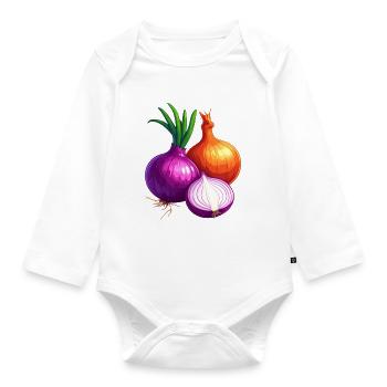 Onions - Organic Longsleeve Baby Bodysuit - white - Front