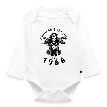 60. Geburtstag Going Full Throttle Since 03/1966 - Organic Longsleeve Baby Bodysuit - white - Front