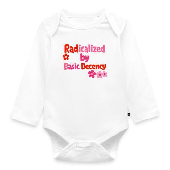 Radical Decency Retro Bloom - Organic Longsleeve Baby Bodysuit - white - Front