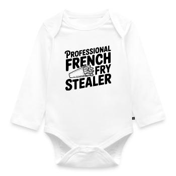 Professioneller Pommes-Dieb - Baby Bio-Langarm-Body - Weiß - Vorne