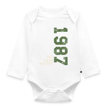 Geburtstag 1987 1987 Geburtstag 1987 Geburtstag - Baby Bio-Langarm-Body - Weiß - Vorne