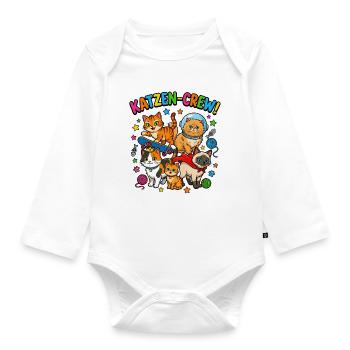 CatsCrew Skate Space - Organic Longsleeve Baby Bodysuit - white - Front